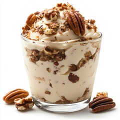 Wall Mural - Pecan mousse isolate on white background