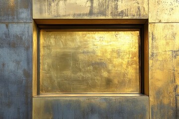 Wall Mural - Gold leaf surface surrounded by textured border creating a frame