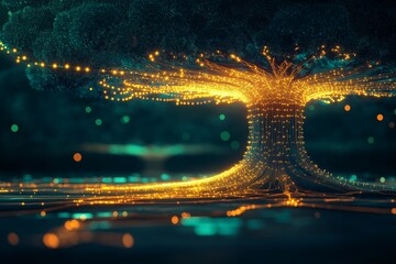 Fototapete - tree of knowledge, interconnectedness, complexity, synaptic activity - these concepts embody a metap