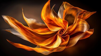 Poster - Golden-brown plane unfurls rich hues in abstract art digital medium soft lighting creative concept