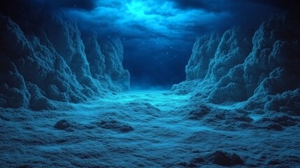 Fototapete - a network connection structure on a dark blue background, featuring a grid