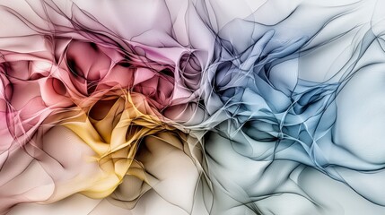 Poster - Abstract curving lines intertwined in muted colors digital art contemporary minimalistic viewpoint