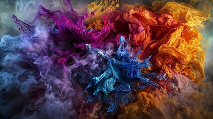 Poster - Vibrant paint strokes clash in abstract art contemporary studio digital artwork colorful atmosphere dynamic perspective