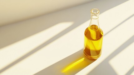 Wall Mural - Golden oil bottle sunlight kitchen counter