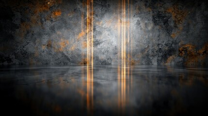 Poster - Muted background with soft vibrations artistic interpretation of parallel streaks in abstract visual art