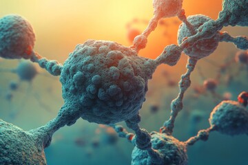 Poster - Rendering of 3D biology structure lines and particles
