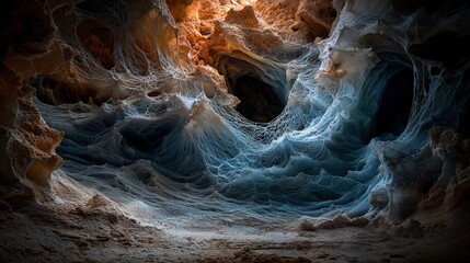 Aufkleber - Merging waves of light and shadow in a mystical cave stunning visuals artistic environment captivating concept