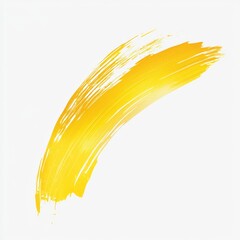 Wall Mural - Bright Yellow Brush Stroke on White Canvas Background Artistic Abstract Expression