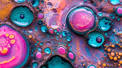 Poster - A high-resolution photo of a microscope slide depicting the intricate molecular structures of multiple dyes and pigments emphasizes the thorough research and development