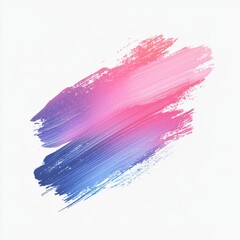 Wall Mural - Abstract Artistic Brush Stroke in Vibrant Pink and Blue Tones on a Clean White Background