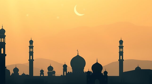 Islamic greeting card with ramadan kareem calligraphy and islamic ornament mosque vector design background