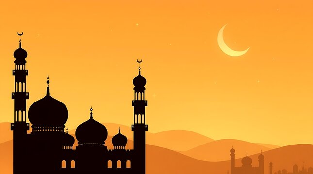 Islamic greeting card with ramadan kareem calligraphy and islamic ornament mosque vector design background