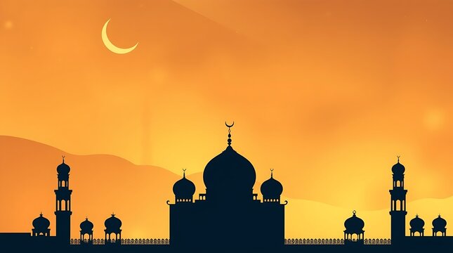 Islamic greeting card with ramadan kareem calligraphy and islamic ornament mosque vector design background