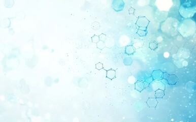 Poster - In a futuristic setting, the abstract blue and white technology design embodies digital hi-tech. The scene is complemented by a background of science and medicine