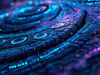 Poster - Modern diagnostics and research in medicine are advanced by digital technologies. Red blood cells are digitized. Virtual reality adds depth to the background. EPS 10 provides a modern illustration