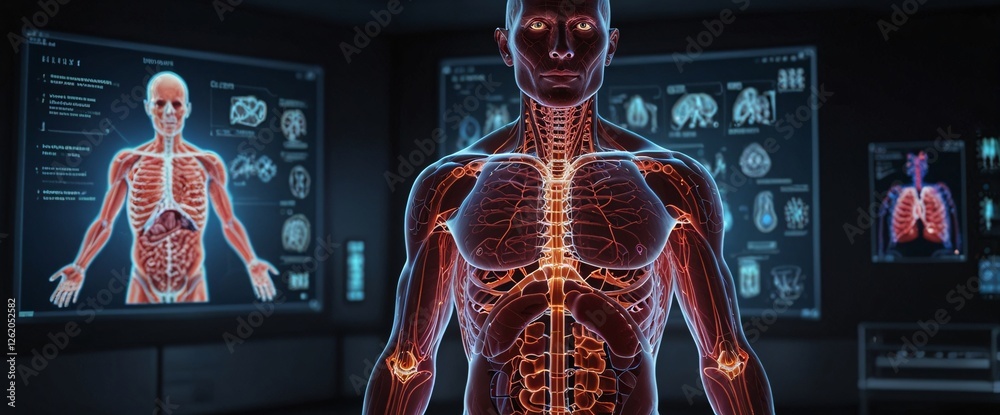 Human Anatomy Visualization: A detailed 3D rendering of the human ...