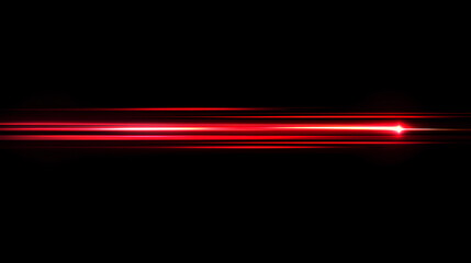 Poster - red speed light horizontal straight line on black background. realistic vector illustration of abstr