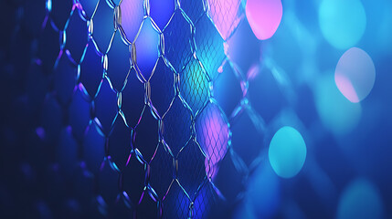 Poster - Abstract Artistic Netting Texture With Bokeh Effects and Playful Color Blurs Background Design
