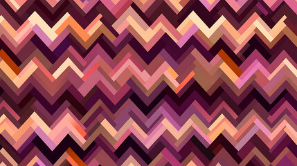 Poster - Abstract Chevron Pattern with Earth Tones Interlocking Geometric Shapes and Lines Backdrop Artwork