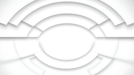 Poster - Abstract Circular Layered Paper Cut Style Design with Geometric White Shapes and Subtle Shadows