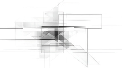 Poster - Abstract Composition of Intersecting Geometric Shapes in Minimalist Style for Conceptual Backgrounds