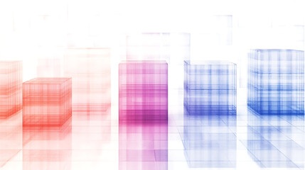 Poster - Abstract Cubic Formation with Gradient Color Scheme