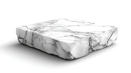 Poster - square-shaped ice block featuring a cracked surface, showcasing a frosty and cool texture with intri