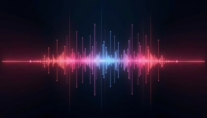 Fototapete - Abstract sound wave visualization with a pink and blue gradient