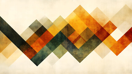 Poster - Abstract Geometric Pattern with Earthy Tones and Textured Overlays Design Concept Artwork