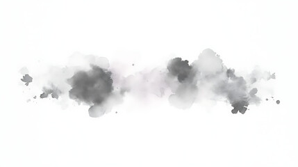 Poster - Abstract Gray Scale Ink Cloud Background Design on White Backdrop Artistic Presentation Graphic