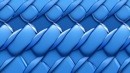 Poster - Abstract Interwoven Blue Ribbons Pattern with Shiny Edges Modern Creative Design Decorative Backdrop