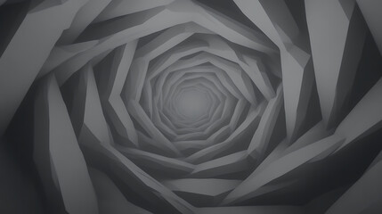 Poster - Abstract Low Poly Tunnel Perspective Geometric Construction Visual Illusion Design Conceptual Journey