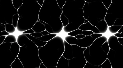 Poster - Abstract Neural Network Visualization Interconnected Nodes and Pathways Dark Background Complexity