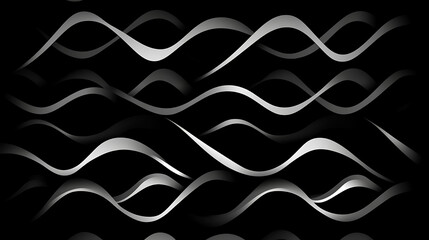 Poster - Abstract Wavy Band Arrangement in Black and White for Decorative Graphic Resource Backdrop Design