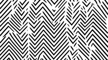 Poster - Black Zigzag Pattern on White Background Optical Illusion Geometric Design Modern Art Repetitive Shapes