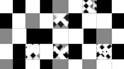 Poster - Checkerboard Abstract Artistic Monochrome Squares Pattern Design Aesthetic Background Wallpaper Visual
