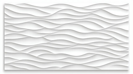 Poster - Clean White Wavy Wall Panel Texture Design Modern Interior Background Architectural Element