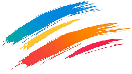 Poster - Colorful Artistic Brushstrokes on a White Backdrop Creating a Modern Design Abstract Concept
