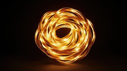Poster - Dynamic swirling light patterns dark studio environment abstract art illuminated composition artistic viewpoint