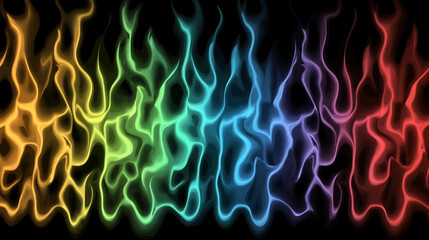 Poster - Colorful Rainbow Flames Energy Aura Spectrum Light Effect Abstract Design Graphic Illustration