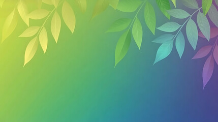 Poster - Delicate Foliage Arrangement Displaying Gradient of Yellow Green and Purple Background Abstract