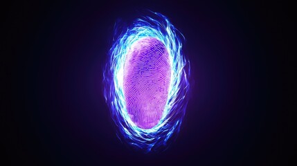 Poster - Digital fingerprint visualization abstract art graphic design tech environment futuristic viewpoint data security concept