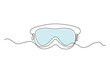 © rjrujat - Swimming goggles continuous line art drawing. swim goggles outline vector.