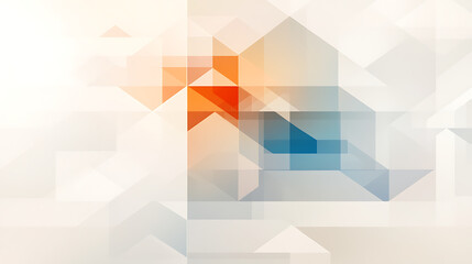 Poster - Geometric Harmony in Abstract Design Composed of Triangles Squares and Overlapping Shapes