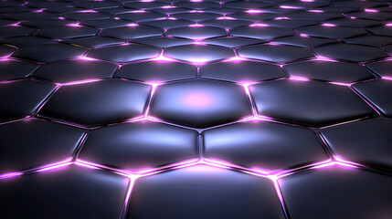 Poster - Geometric Hexagonal Surface Pattern with Purple Light Background Modern Abstract Design Wallpaper