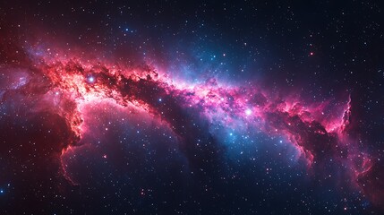 Wall Mural - cosmic inferno: a breathtaking nebula blazes with vibrant hues of crimson and sapphire, swirling cos