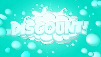 Aufkleber - A green background with white bubbles and the word 