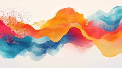 Poster - Vibrant Abstract Waves of Color with Fluid Motion and Texture