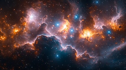Wall Mural - cosmic tapestry: a breathtaking cosmic landscape unfolds before our eyes, a vibrant tapestry of swir