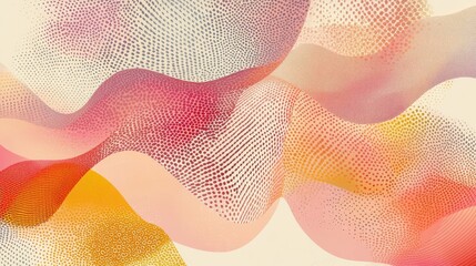 Poster - Colorful Abstract Wave Pattern with Gentle Gradient Background